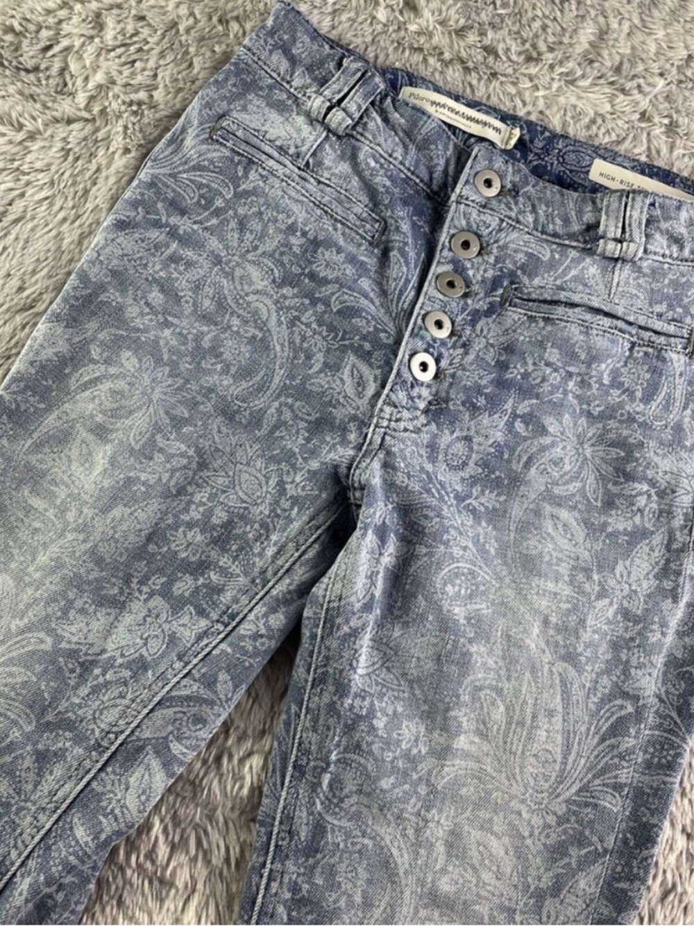Anthropologie Pilcro and the Letterpress Blue Paisley High-Rise Jeans 👖 Size 25